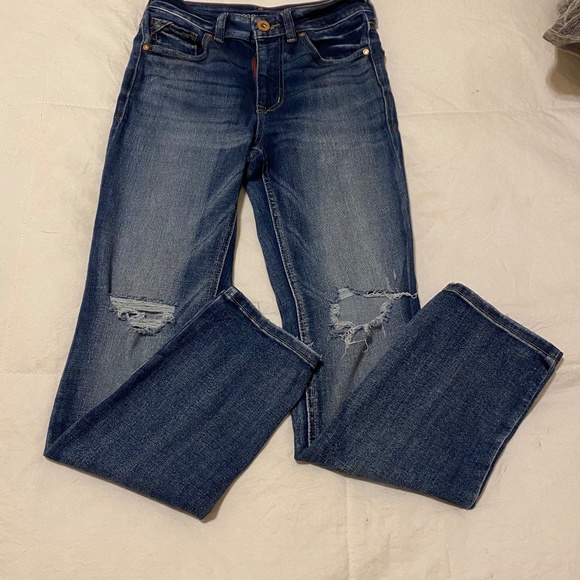 Maurices Denim - EUC Maurices High Rise Straight leg jeans. 5 pocket. Distressed.